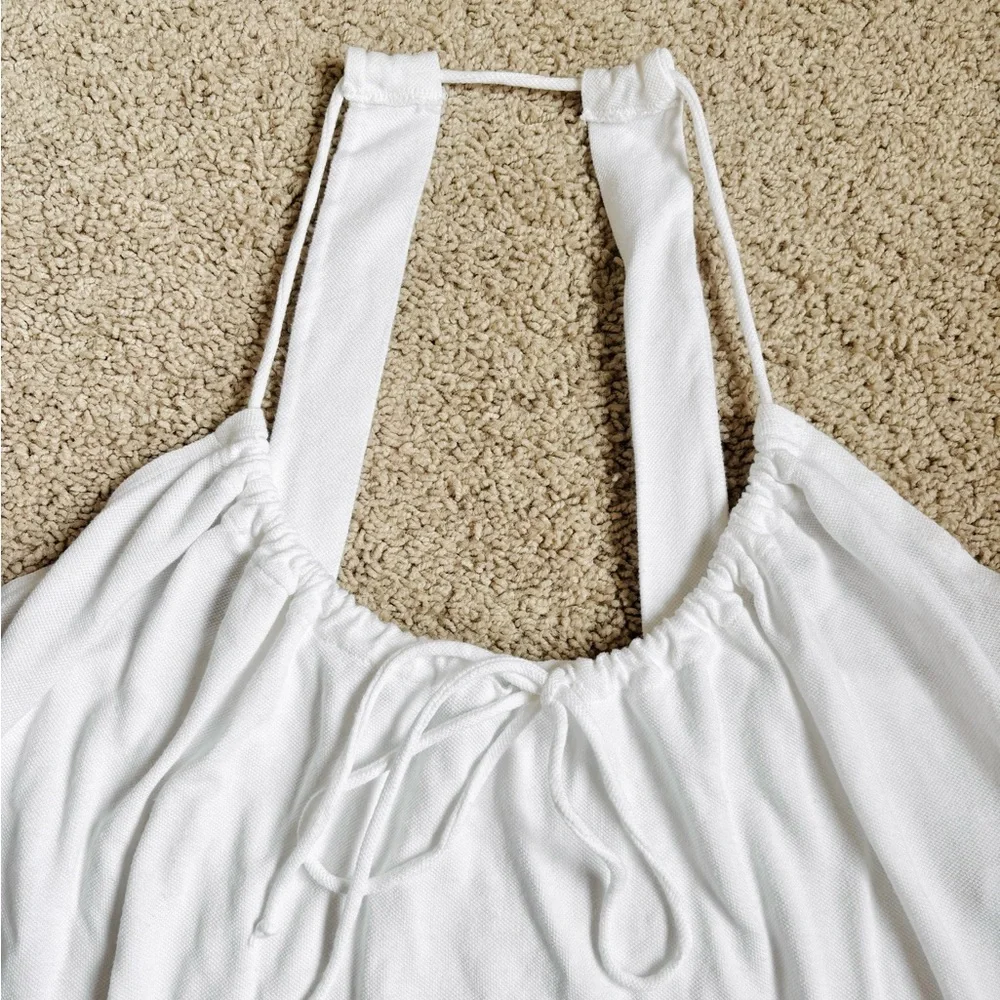united colors of benetton white halterneck adjustable flowy tank top - Picture 7 of 16